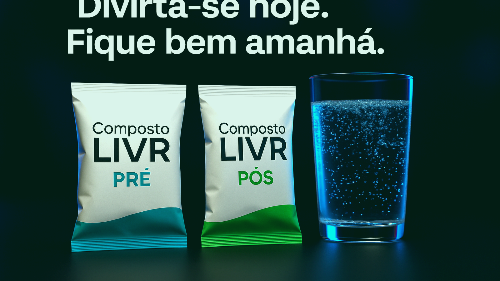 Drink com sachê em mesa